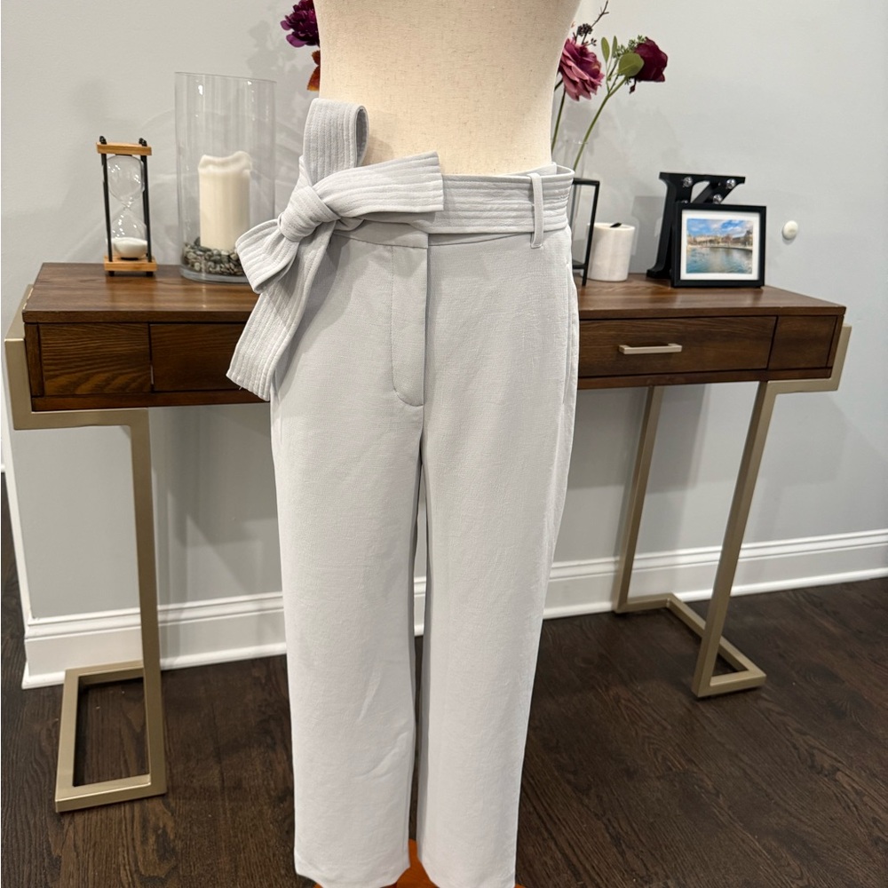 Aritzia Elegant light Gray-Blue Women's Pants with Bow Detail